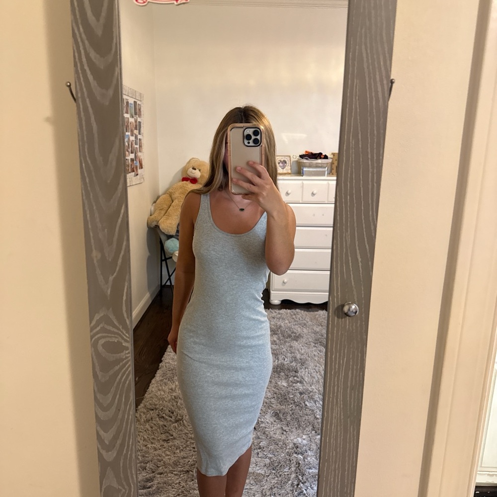 H&M Light Gray Midi Dress